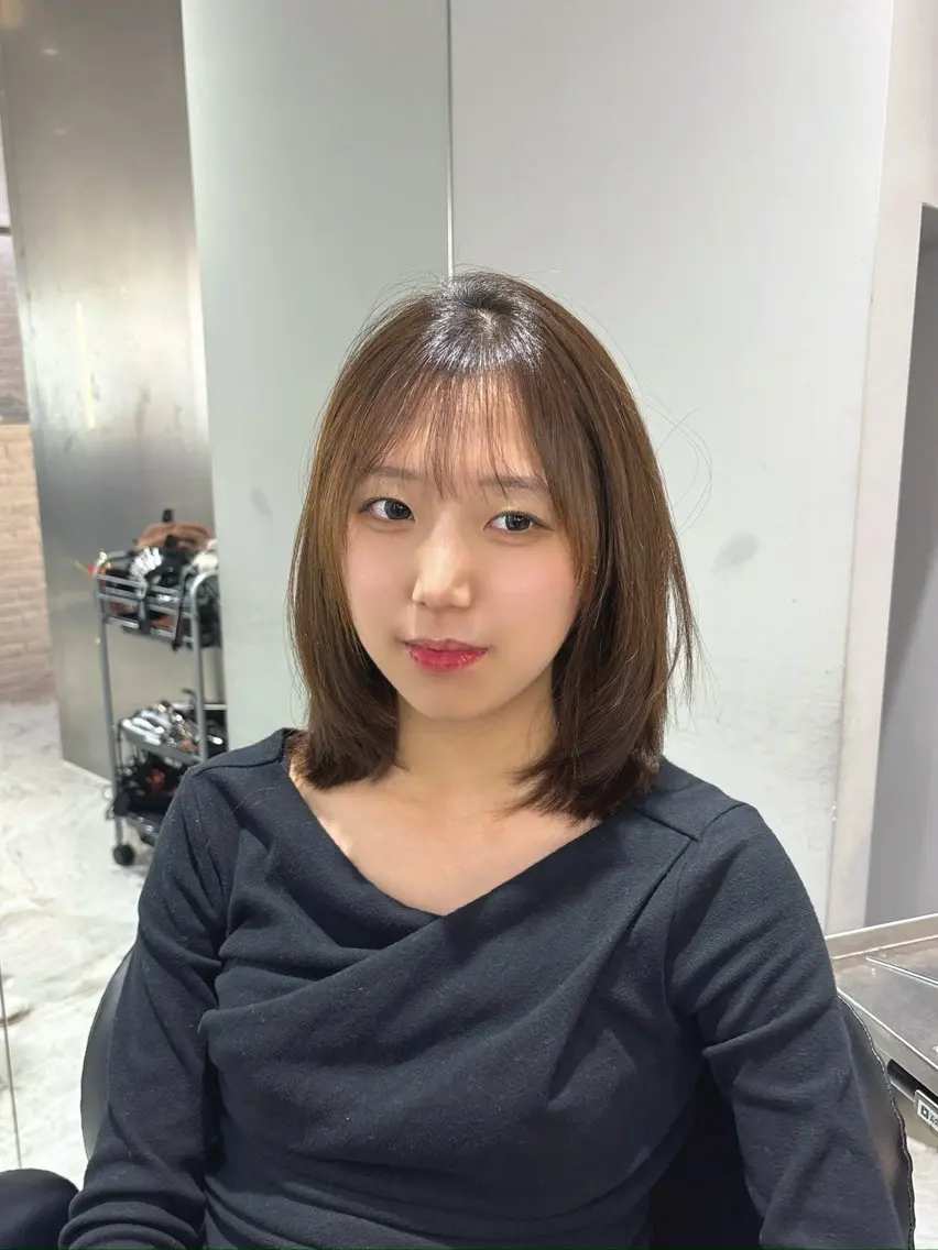 ミディアム ボブレイヤー ボブ レイヤーカット カット ヘアカラー トリートメント 韓国/髪質改善カラー /shutoのヘアスタイル