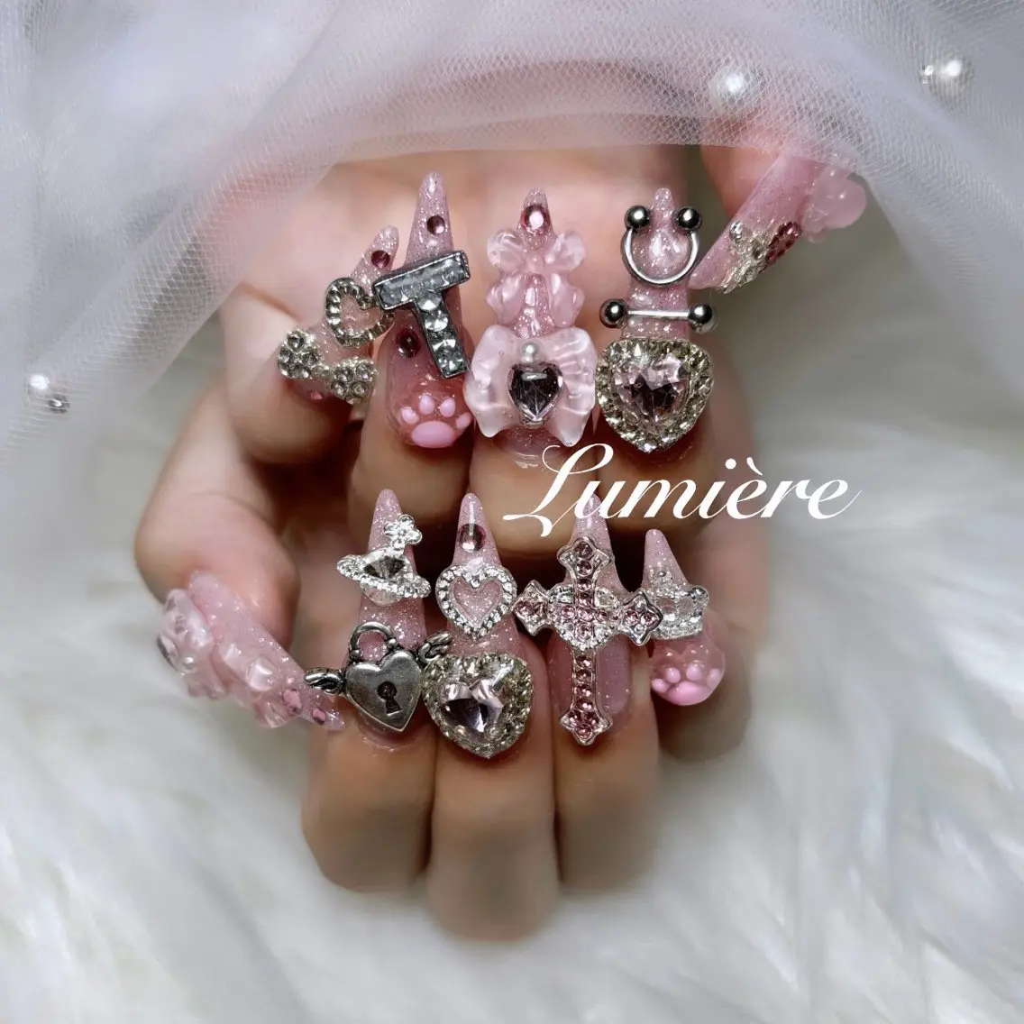ネイル ハンドネイル Lumière｜ ロング｜ワンホンのネイルデザイン