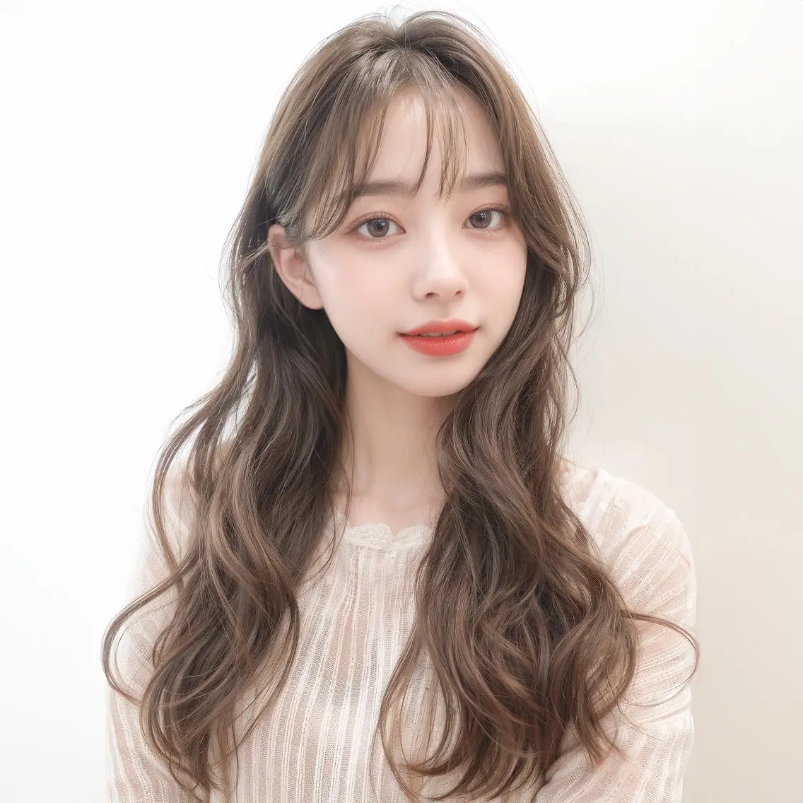 ロング 韓国風ヘア ワンホンヘア 小山田 彩美のヘアスタイル