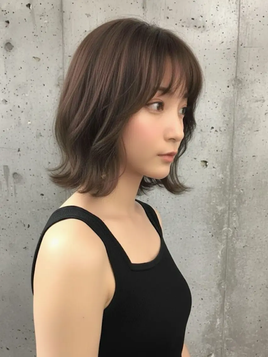 ミディアム カラー 🉐渋谷・ブリーチ ⭐️縮毛モデル🉐のヘアスタイル