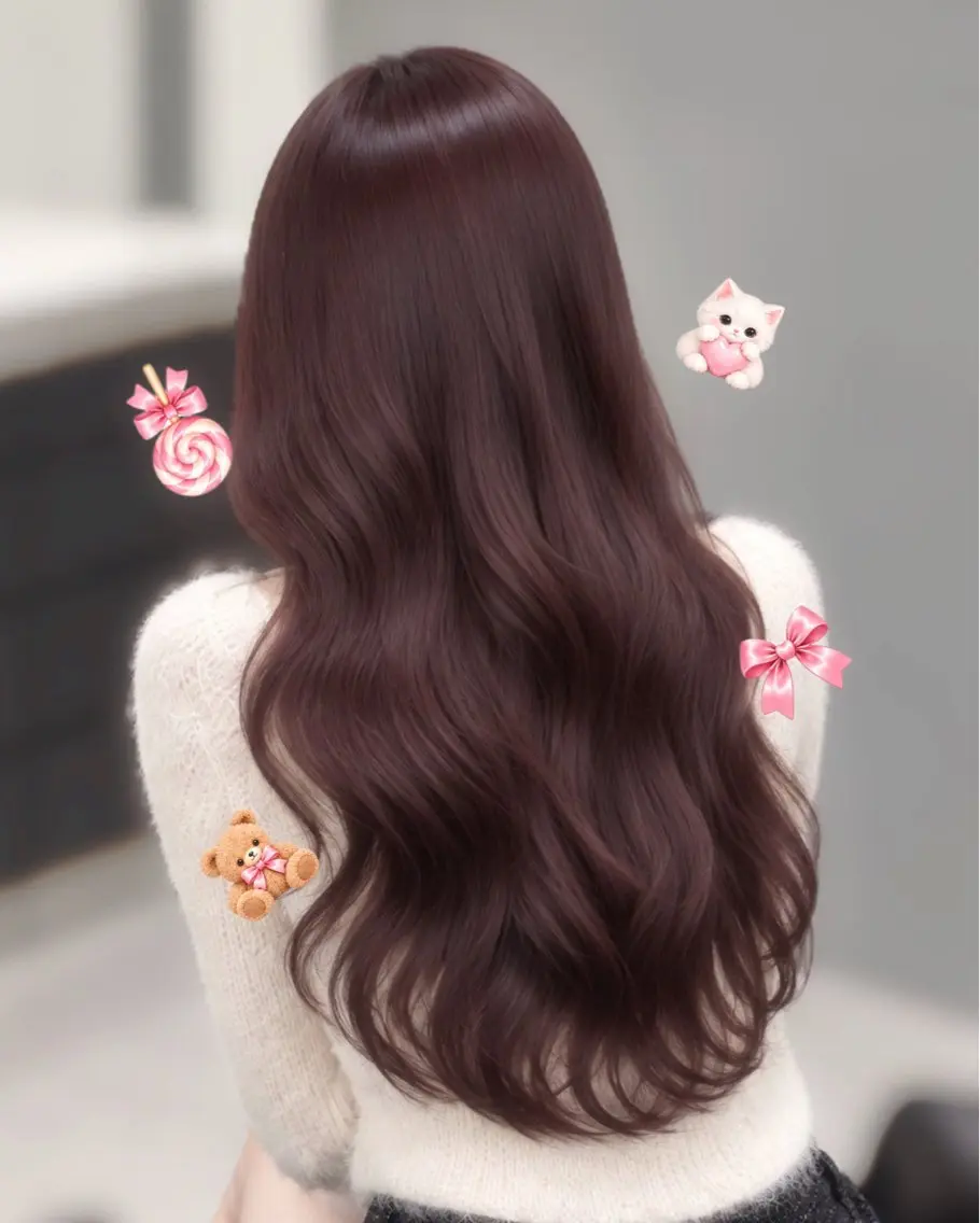 ロング ピンクブラウン ピンクラベンダー ヘアカラー トリートメント 渋谷/髪質改善/ カラー/KAZUのヘアスタイル