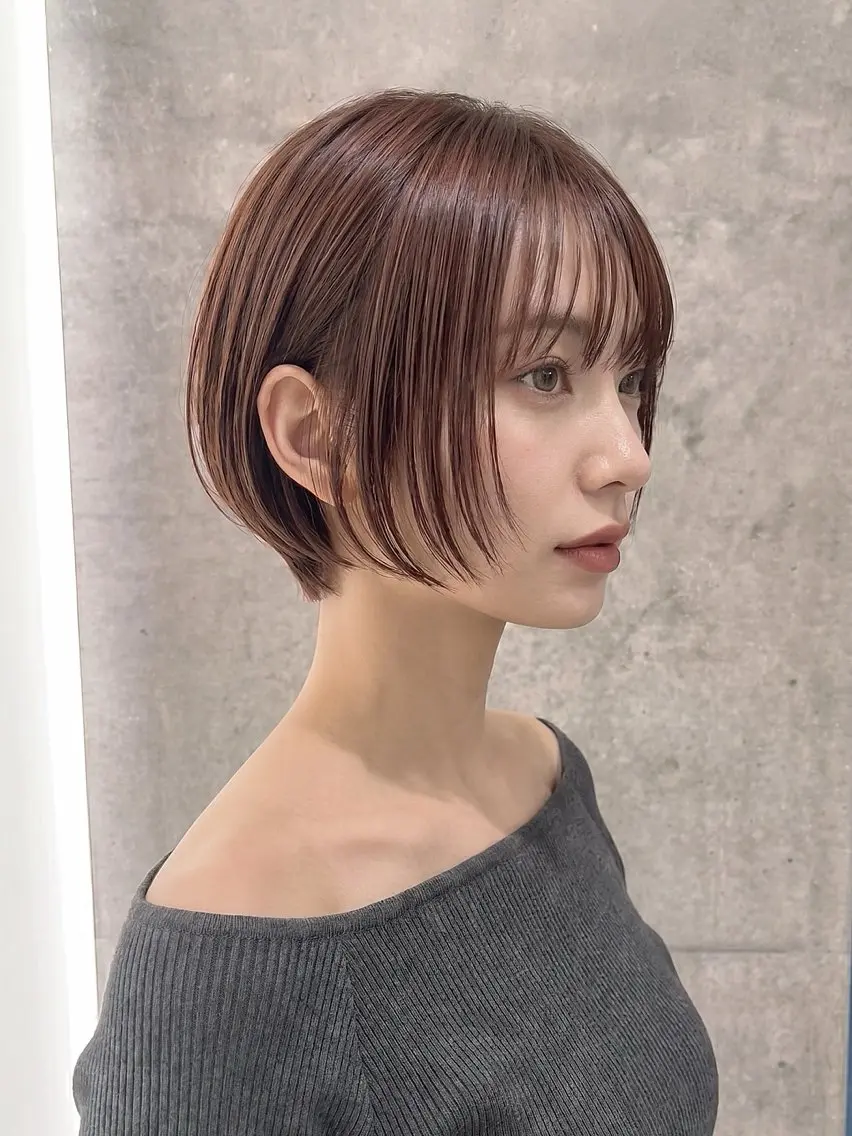ショート カット ヘアカラー ショートボブ/艶 カラー/SHUTOのヘアスタイル