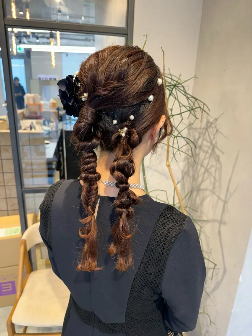 ロング ヘアアレンジ 透明感カラー✨艶髪 制作🌱山根あゆみのヘアスタイル