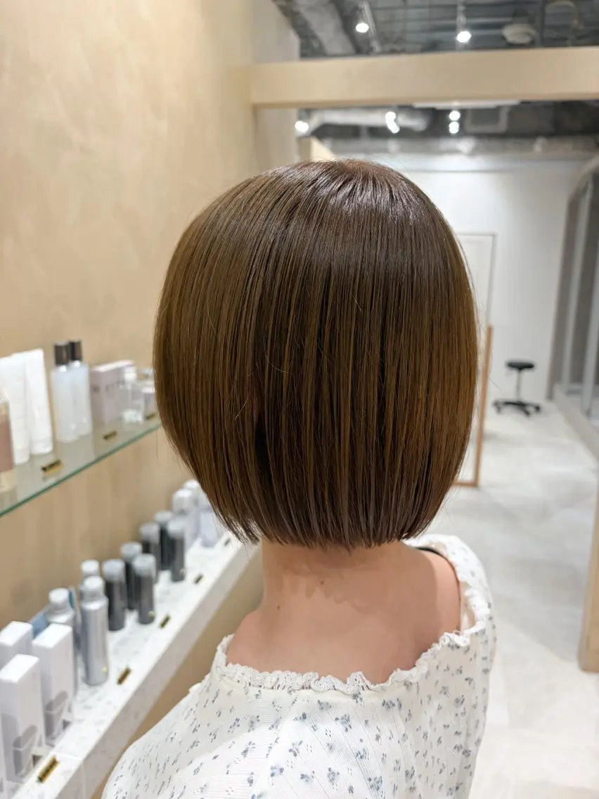 ショート カラー ベージュカラー ミント ミントベージュ ボブ カット ヘアカラー トリートメント 🫧艶髪ボブ🫧 チカのヘアスタイル