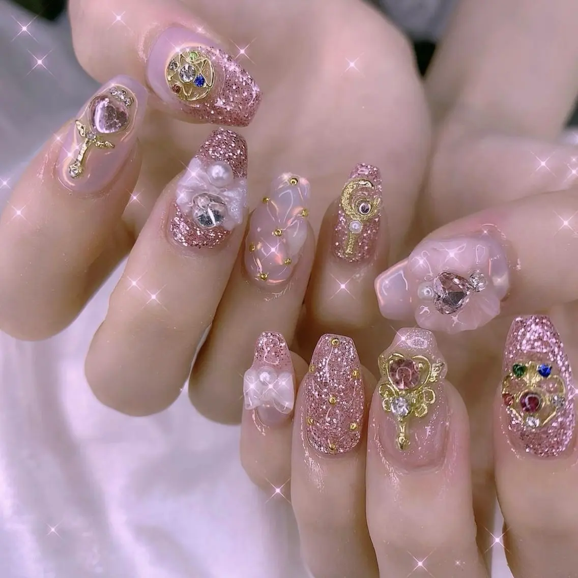 ネイル 渋谷／チップ長さ出し 👑アプレgel-xのネイルデザイン