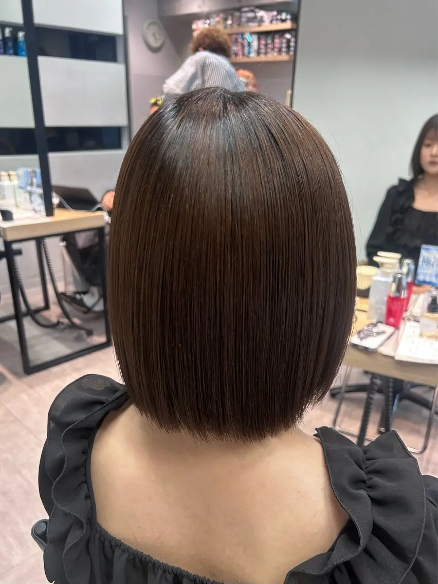 ショート パーマ カット 縮毛矯正 トリートメント 透明感カラー/縮毛/ chino🍀のヘアスタイル