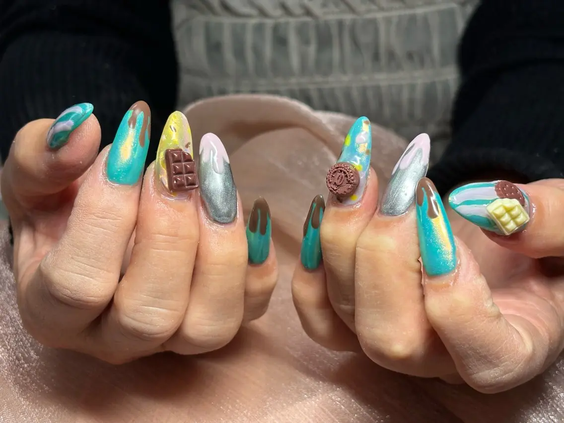 ネイル BeautifulA 🌈🍭💜のネイルデザイン
