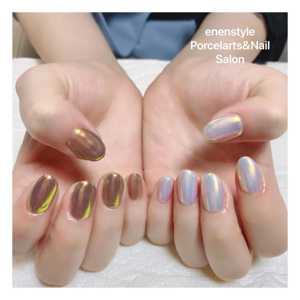 ミディアム ネイル ハンドネイル 🐾enen style 🐾のネイルデザイン