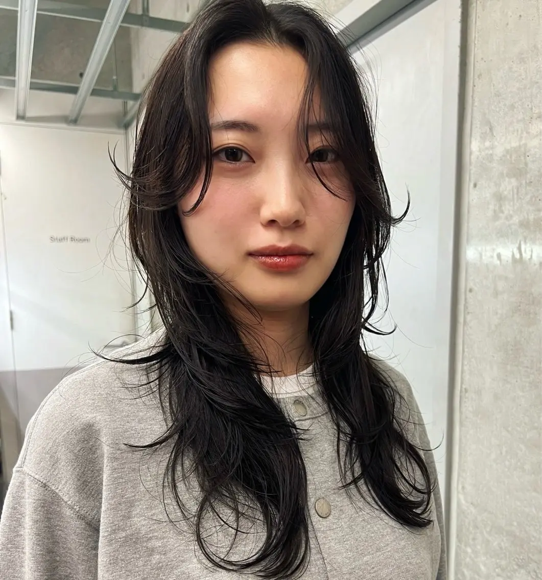 ロング カラー カット ヘアカラー ハッシュカット カシマハヤトのヘアスタイル