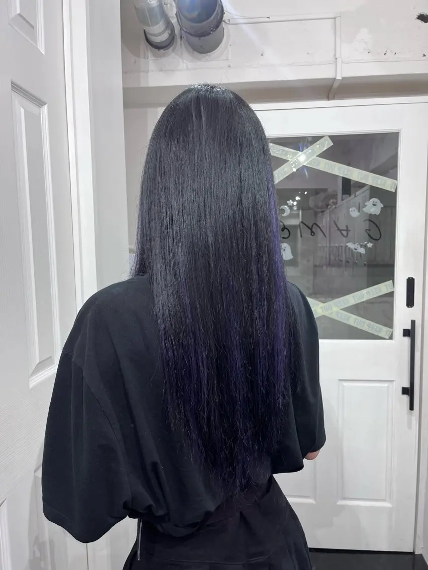 ロング カラー カット ヘアカラー エクステ ♱地雷カラー♱ウルフ ♱ 藍衣 ♱のヘアスタイル