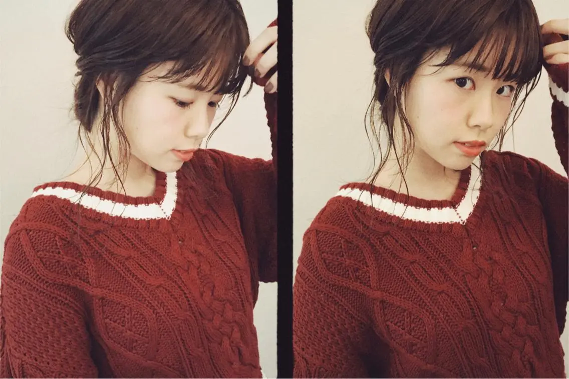セミロング ヘアアレンジ ヘアセット 市川 千夏のヘアスタイル