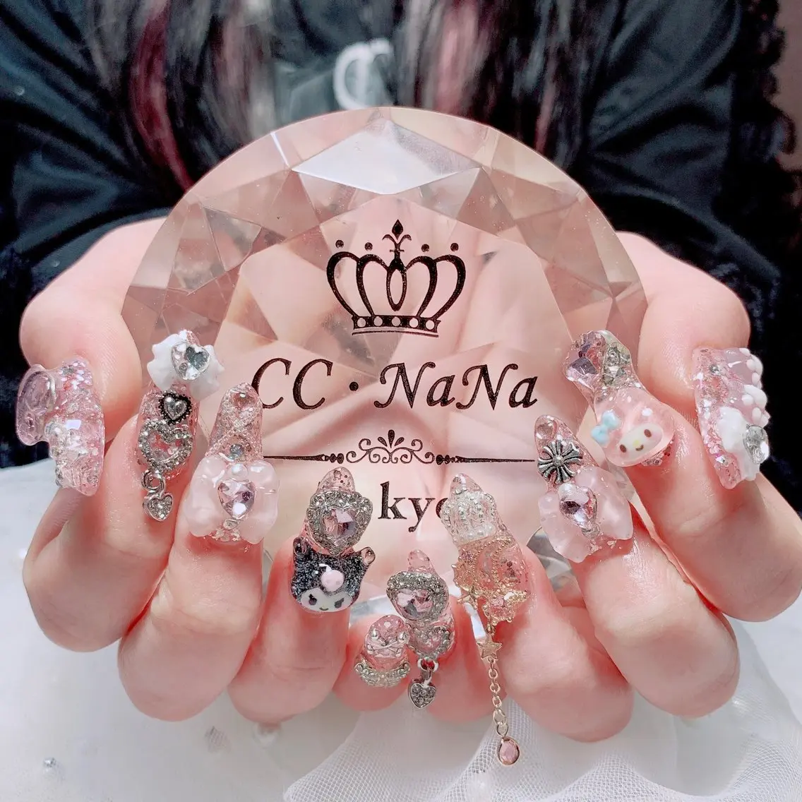 1日2名限定見れてる今お🉐地雷系コテコテスカルプ長さだし10本持ち込みデザイン💎(ジェルオフ込)10本やり放題🧸の写真
