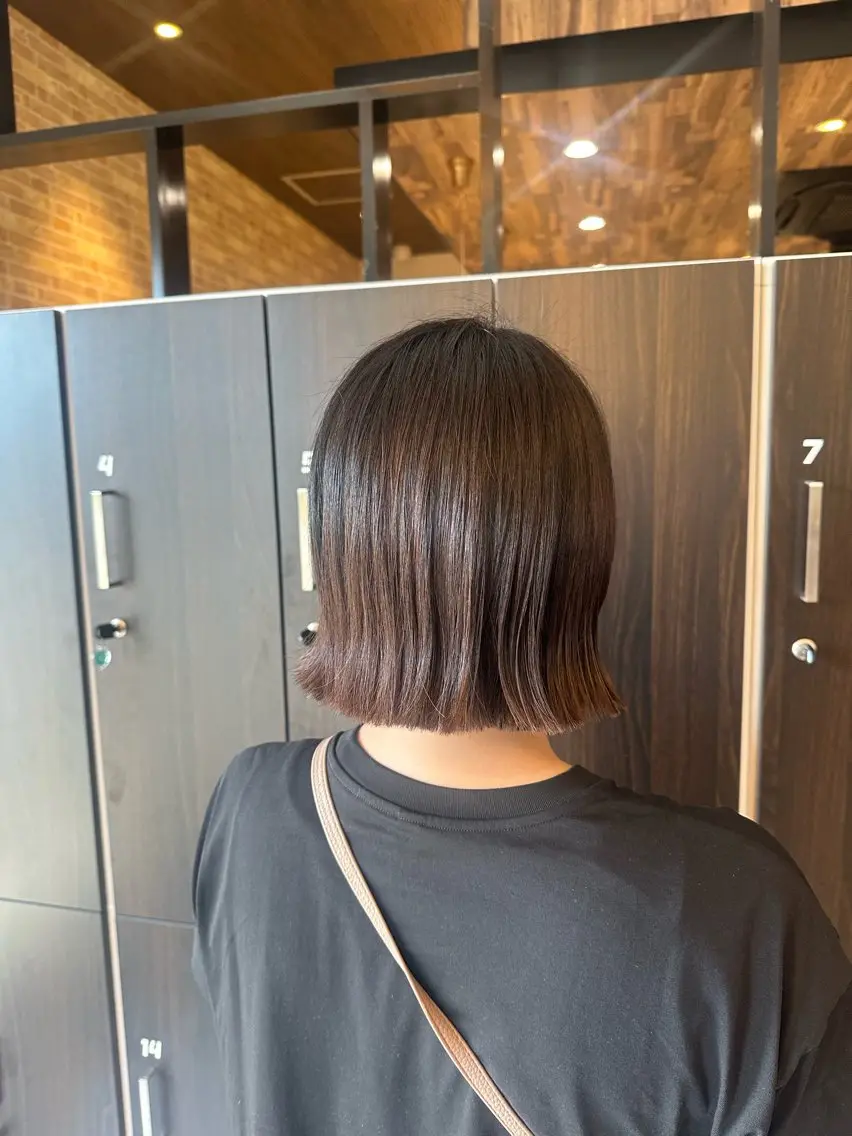 ミディアム 切りっぱなしボブ ボブ arl 豊田店のヘアスタイル