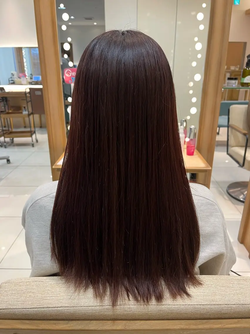 ロング カラー ブラウンカラー レッドカラー レッドブラウン なつな/ 透明感カラーのヘアスタイル