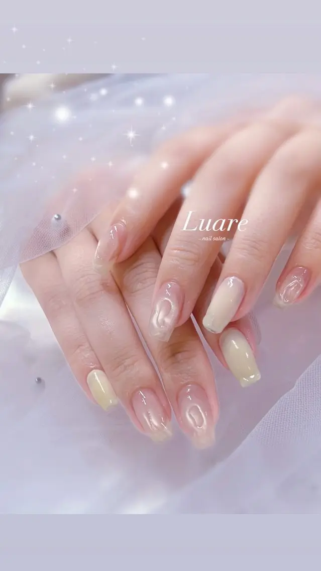 ネイル アートネイル チークネイル ジェルネイル 韓国ネイル パラジェル ハンドネイル NailSalon Luare 大阪本町のネイルデザイン