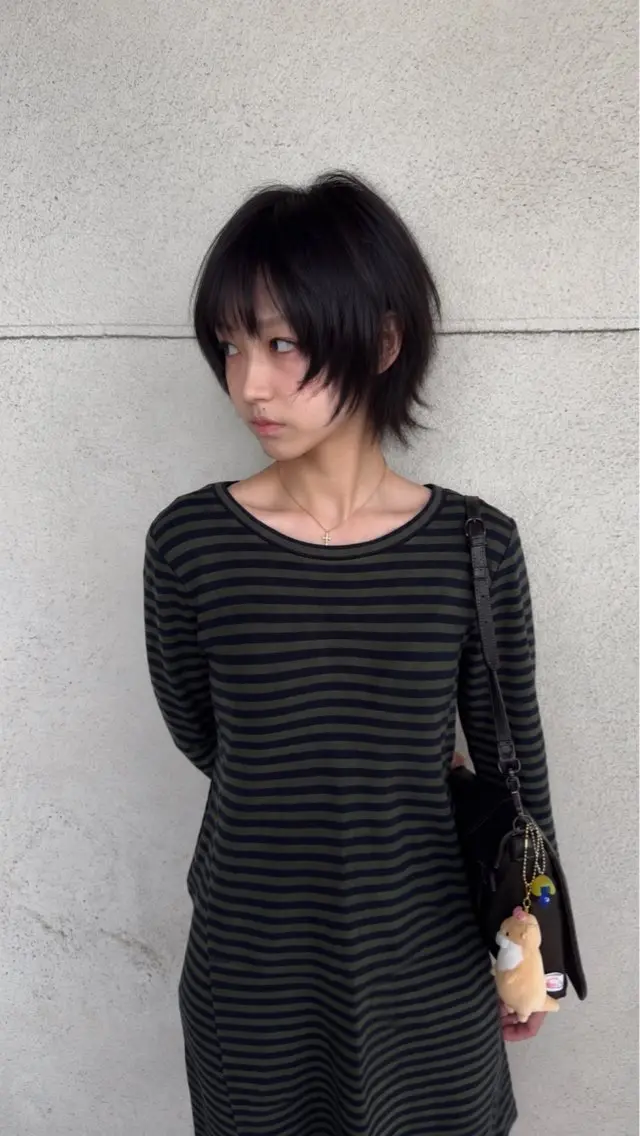 ショート 似合わせ痩せるカット 透明感カラー/たけるのヘアスタイル