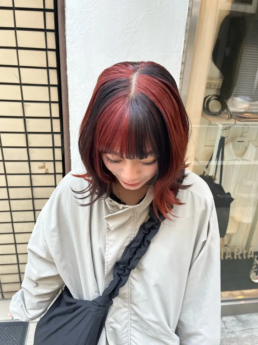 ミディアム ヘアカラー 心斎橋酸性ストレート 🛼MATOI🛼のヘアスタイル