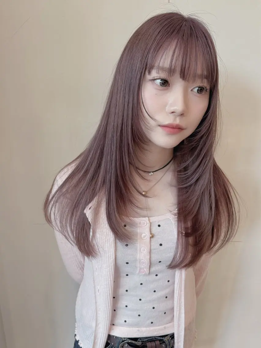 ロング カラー ヘアカラー レイヤーカット ベージュカラー/小島のヘアスタイル