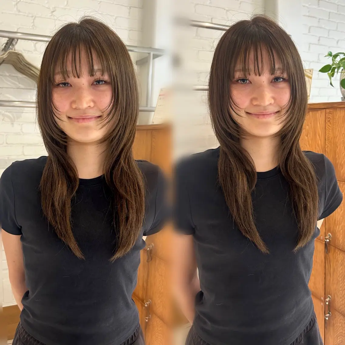 セミロング ハッシュカット 💫レイヤーカット 💫ブリーチ💫サキのヘアスタイル