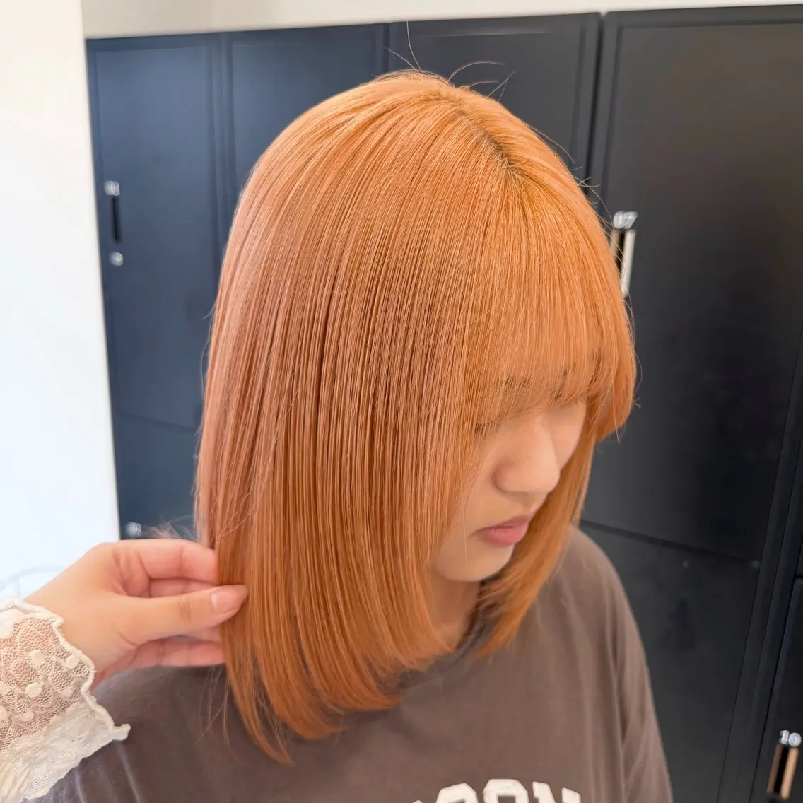 ミディアム カラー ブリーチ オレンジ ピンクカラー ciate山口 / Saraのヘアスタイル