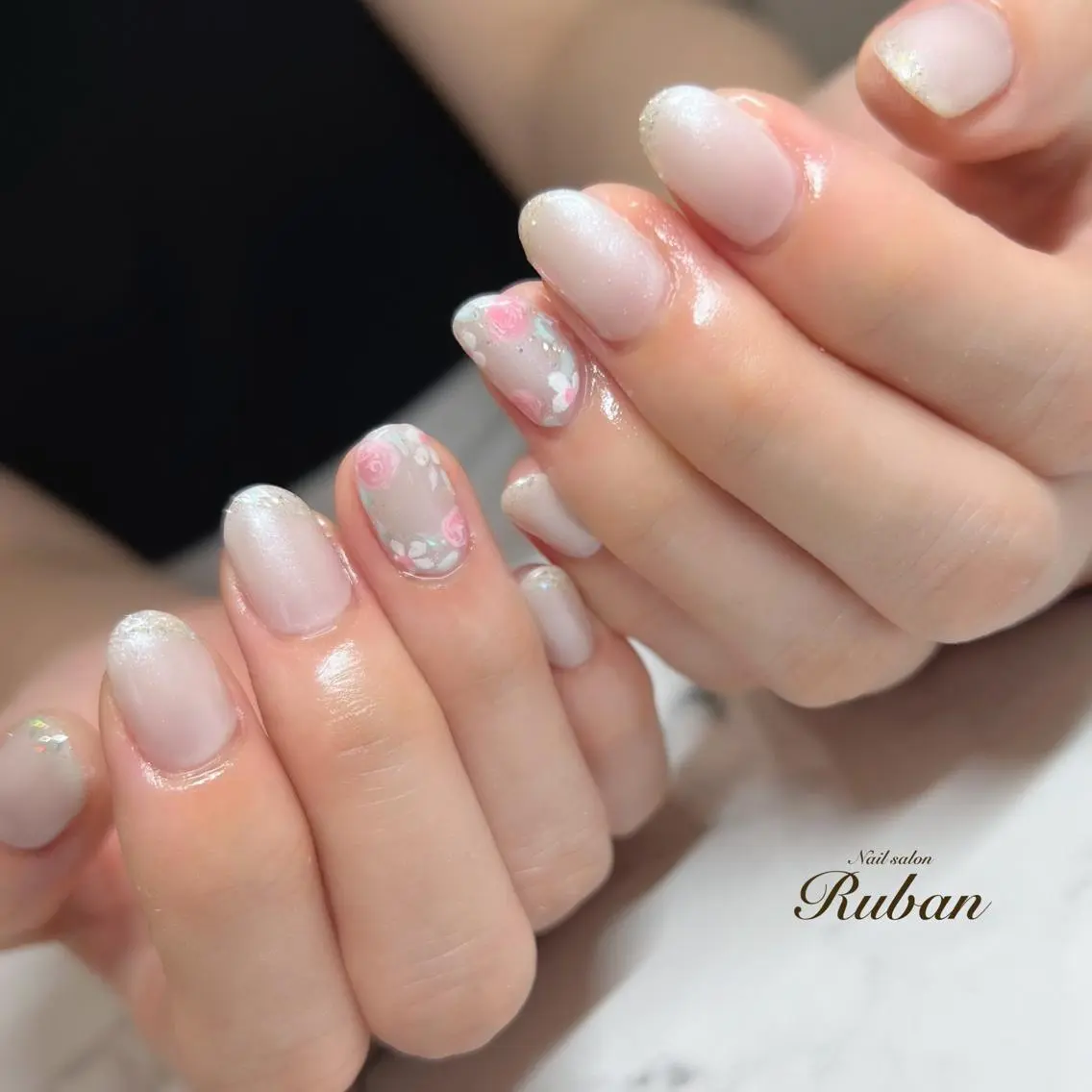 ネイル フラワーネイル シンプルネイル Nail salon Rubanのネイルデザイン
