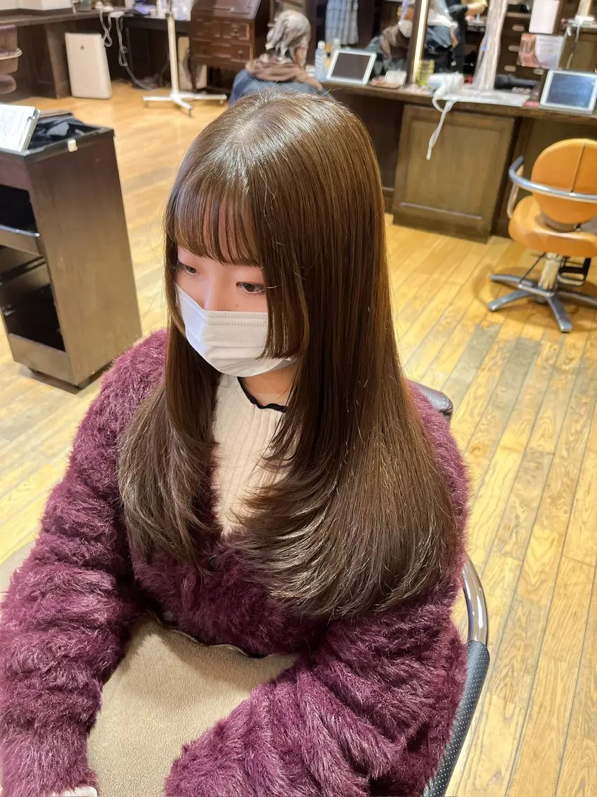 ロング 赤み消しカラー 🩵かりんのヘアスタイル