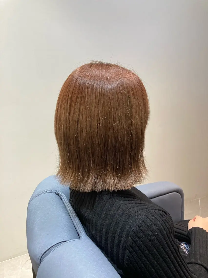 ミディアム ボブ 韓国風ヘア ピンクカラー🎀 米津 美佑のヘアスタイル