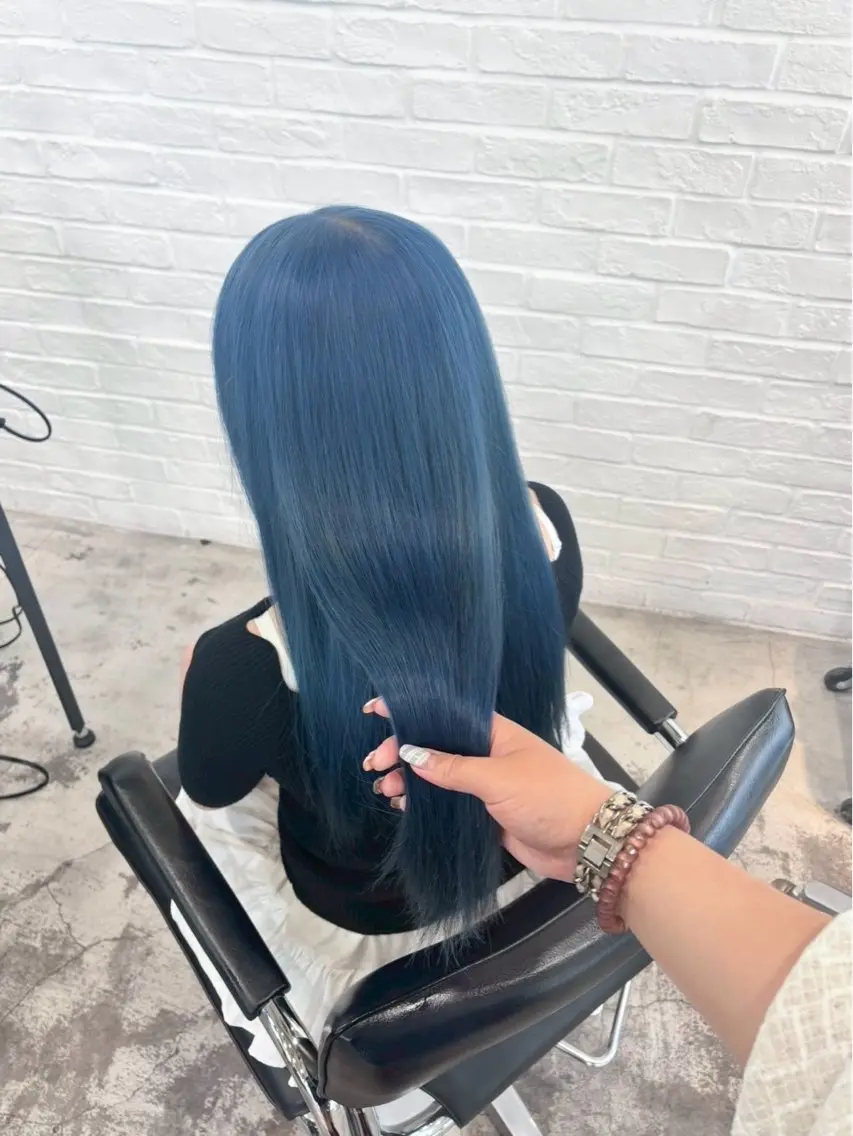 カラー ブリーチ 透明感カラー ネイビーカラー オレンジ ピンクカラー ヘアカラー トリートメント 🍒似合わせ×ハイト ーン🍒ユリナのヘアスタイル