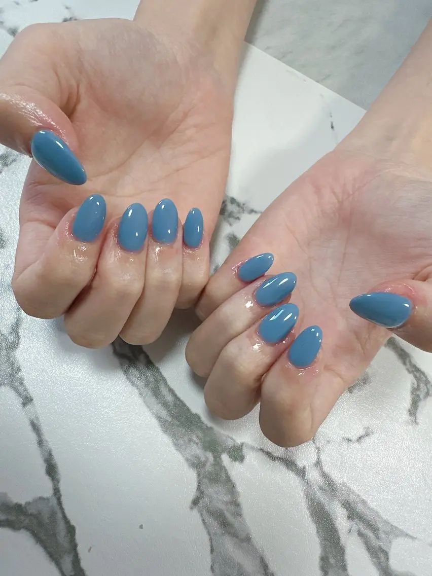 ネイル ブルー ハンドネイル nicoto Harukiのネイルデザイン