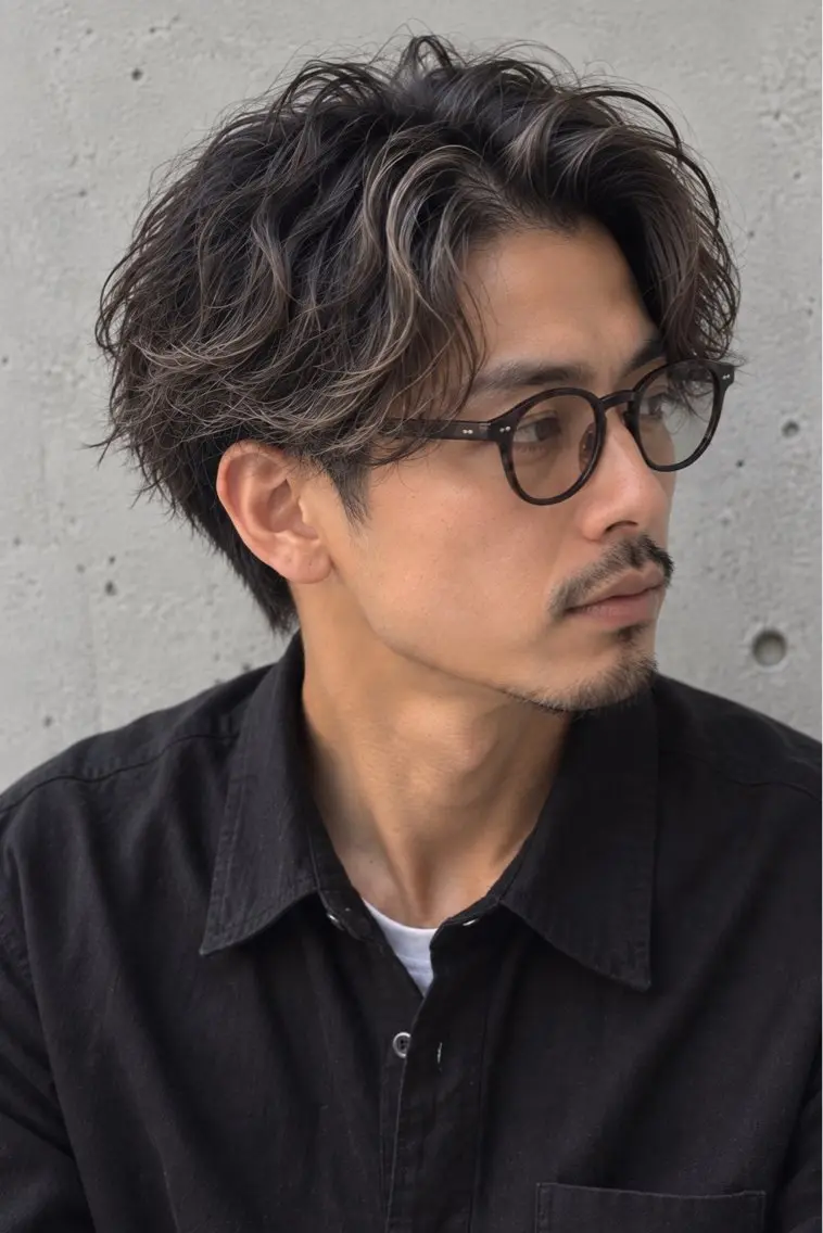 ミディアム カラー パーマ メンズ カット ヘアカラー ORI. men’s hairのヘアスタイル