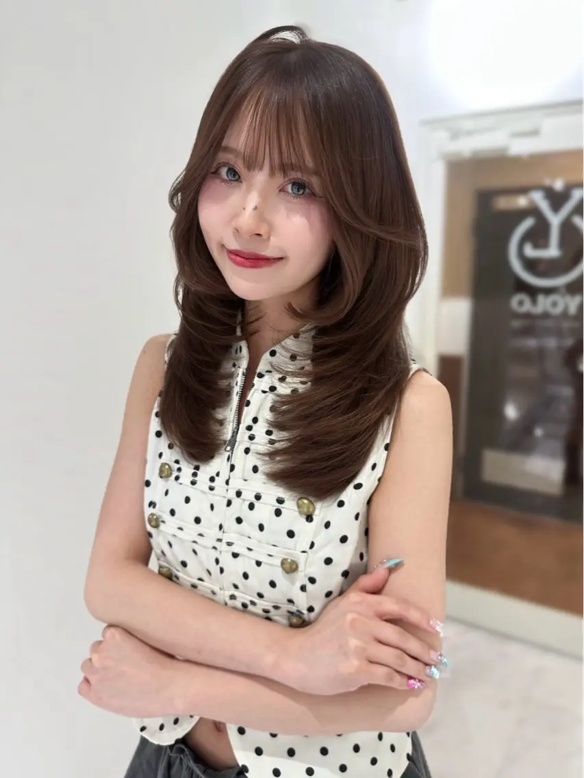 ミディアム カラー ヘアカラー 上野/韓国ヘア 🤍MOEKA🤍のヘアスタイル