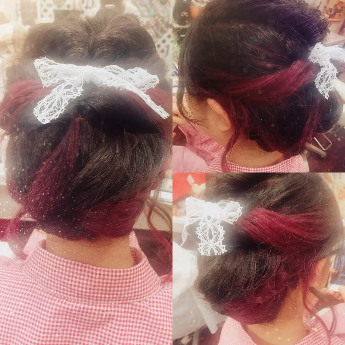 ミディアム ヘアアレンジ 三つ編み 岩谷/ブリーチ 🪽透明感カラーのヘアスタイル