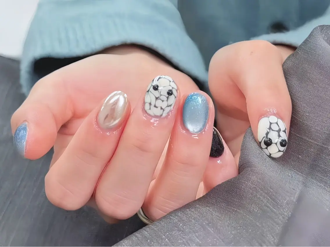 ネイル 長さ出し ジェルネイル 韓国ネイル マグネットネイル 持ち込み ハンドネイル EGAO NAIL 錦糸町店のネイルデザイン