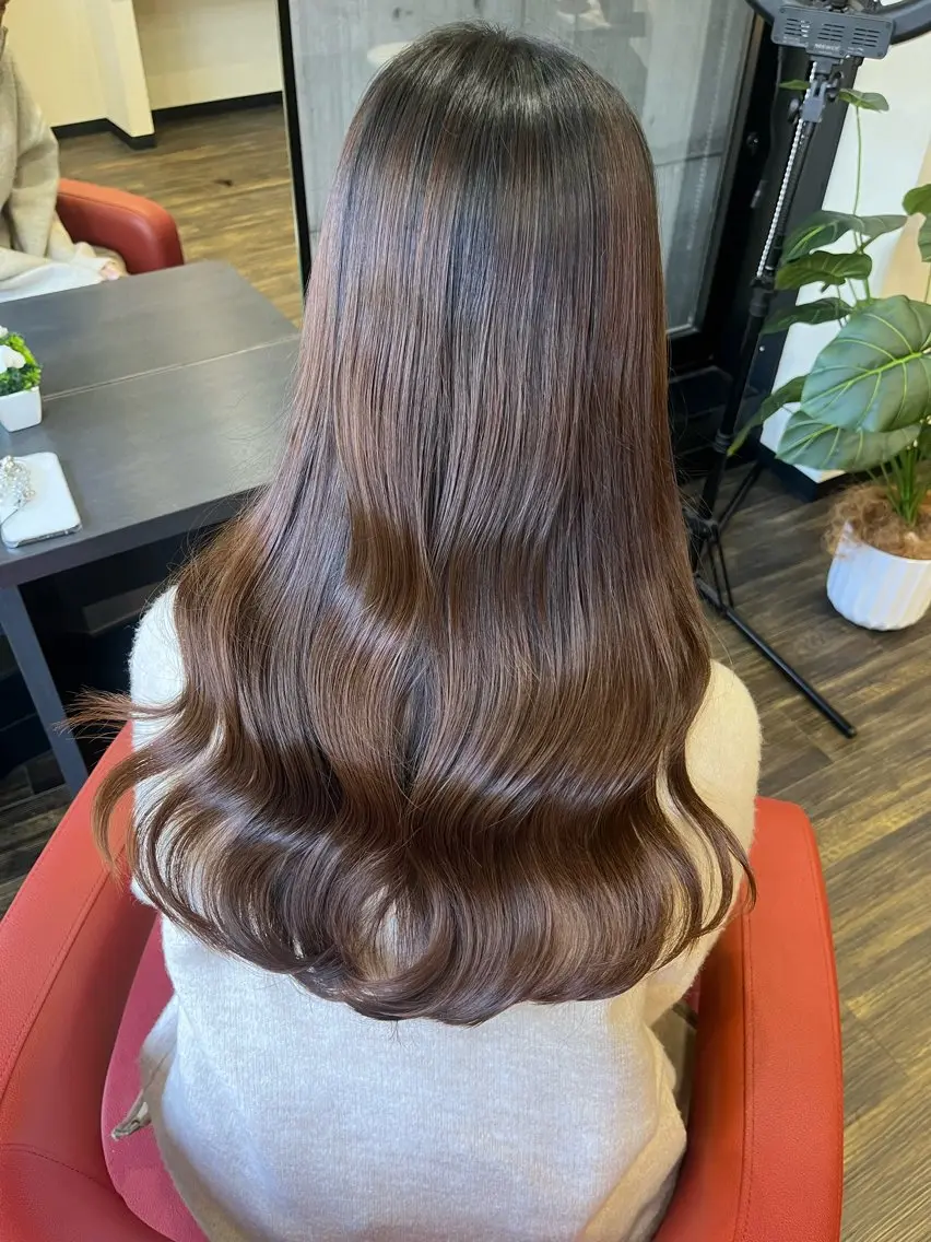 ロング カラー カット ヘアカラー トリートメント 河西 楓のヘアスタイル