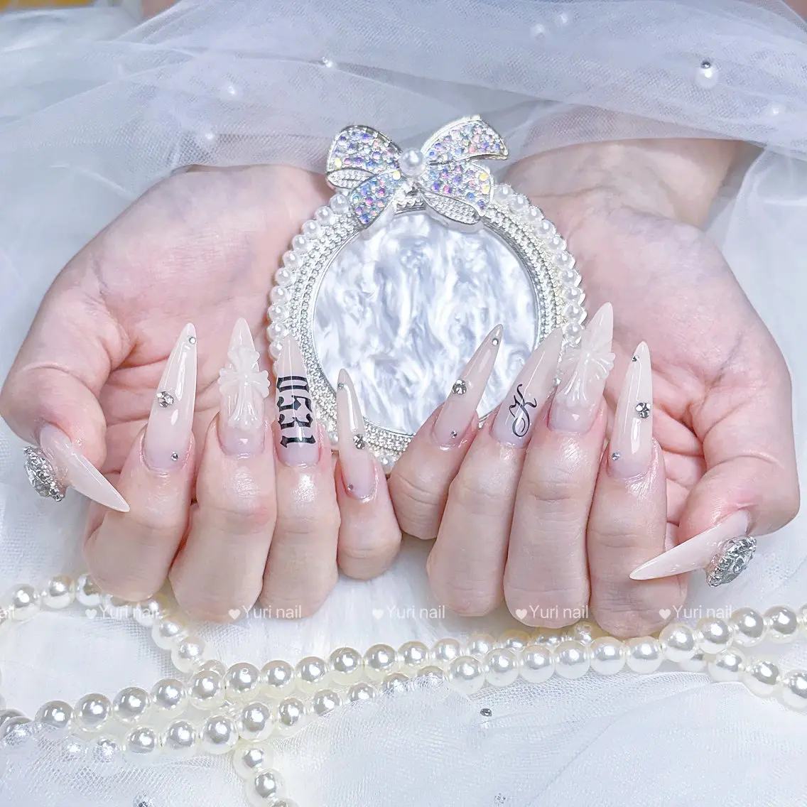 ネイル アニマル柄 べっ甲ネイル ボルドー ブラウン 長さ出し Yuri.nail studioのネイルデザイン