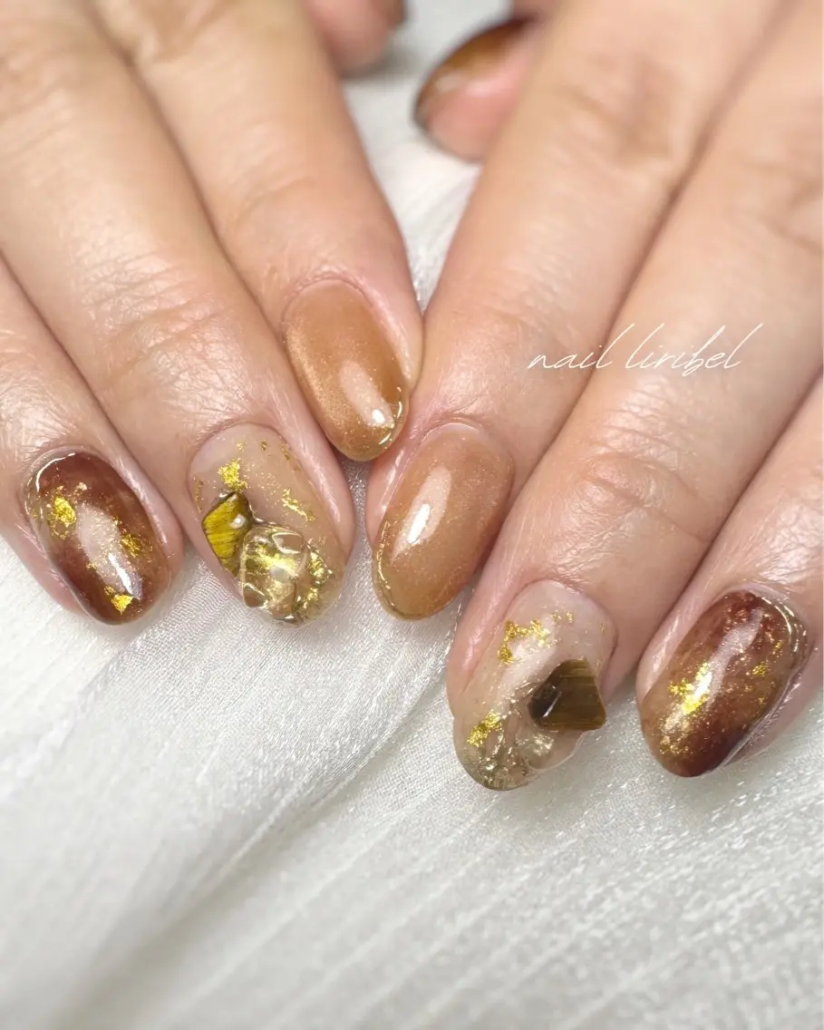 ネイル べっ甲ネイル Nail Liribelのネイルデザイン