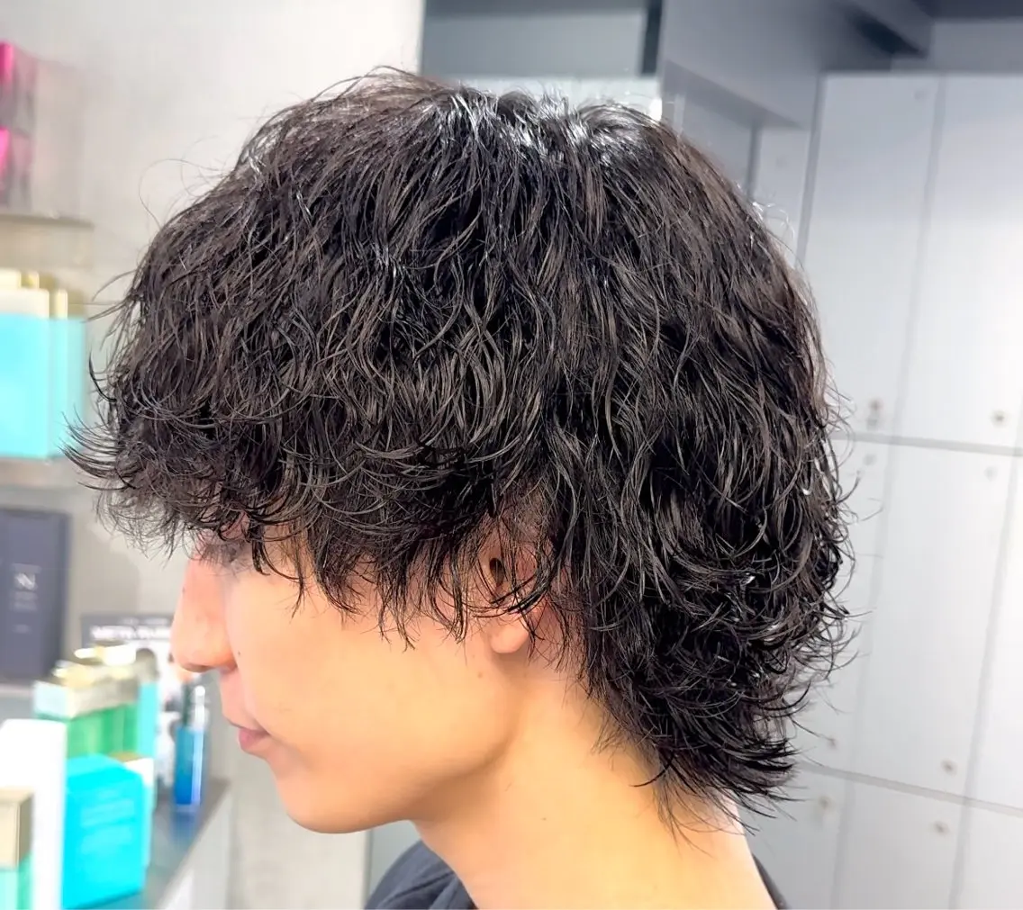 セミロング パーマ ヘアアレンジ メンズ fifth 石川 凪のヘアスタイル