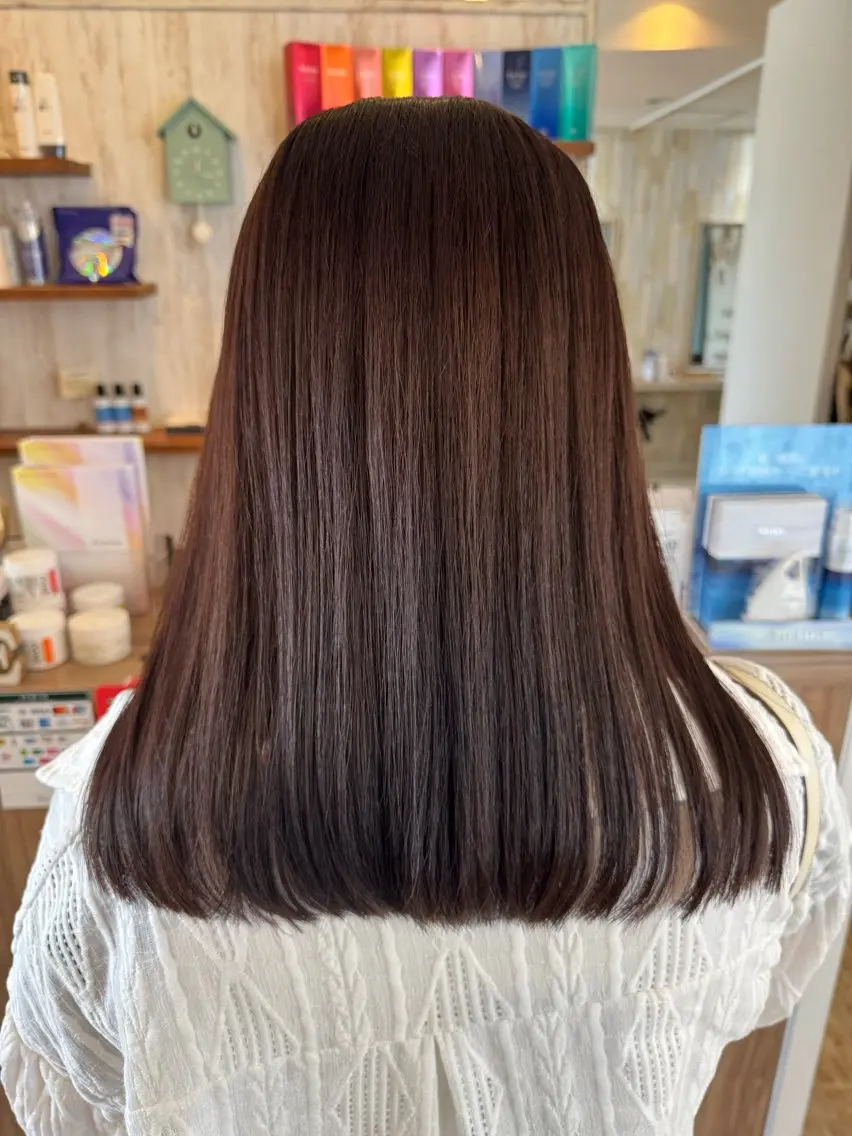 ミディアム カット ヘアカラー トリートメント 古澤 あかねのヘアスタイル