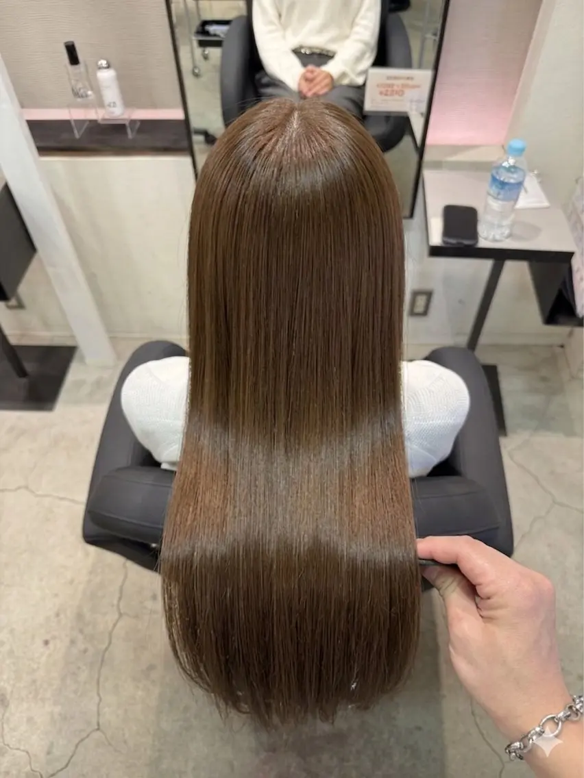 ロング カラー ブリーチ 透明感カラー ブリーチなしカラー ヘアカラー トリートメント 髪質改善/草津/長崎 洋平のヘアスタイル