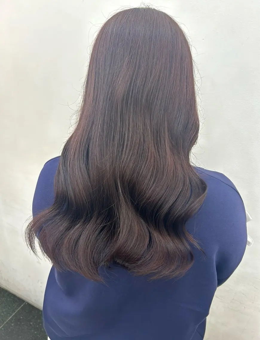 ロング カラー ブラウンカラー ローズカラー ローズブラウン ヘアカラー ガーリー×韓国🎀 ⟡.·天野結良⟡.·のヘアスタイル