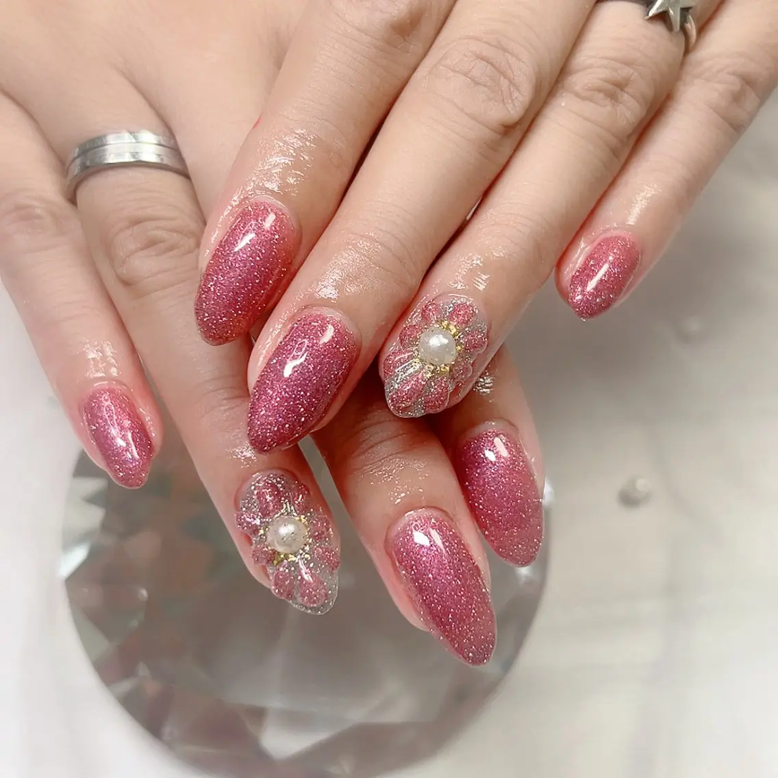 ネイル ミラーネイル ワンカラーネイル ハンドネイル Cute Tips nailのネイルデザイン