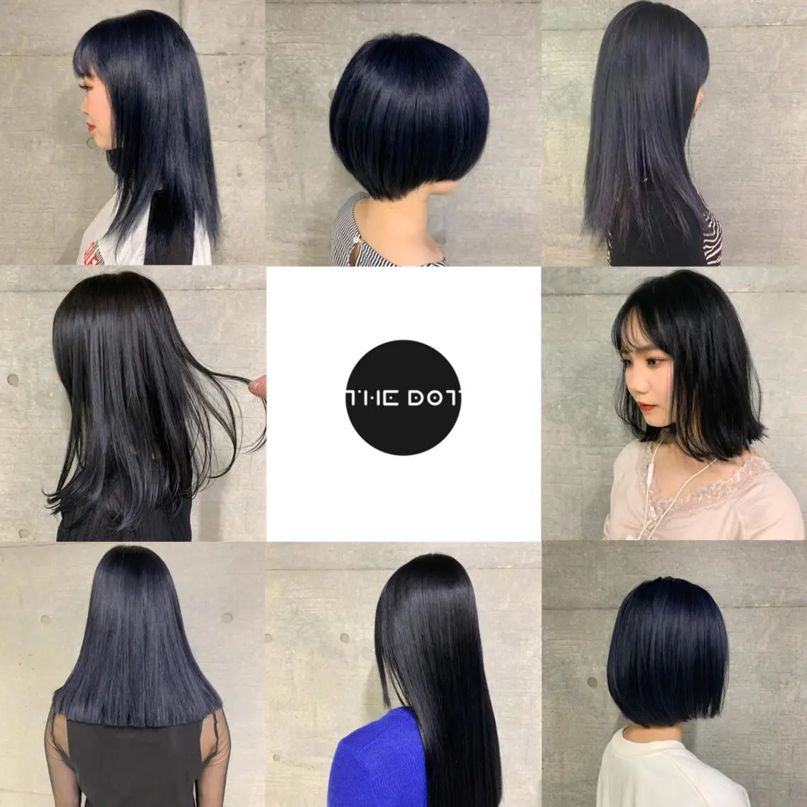 ロング カラー メンズ 黒髪 ブルーカラー ブルーブラック ネイビーカラー ヘアカラー トリートメント THE./ブリーチ 透感カラー/髪質改善のヘアスタイル