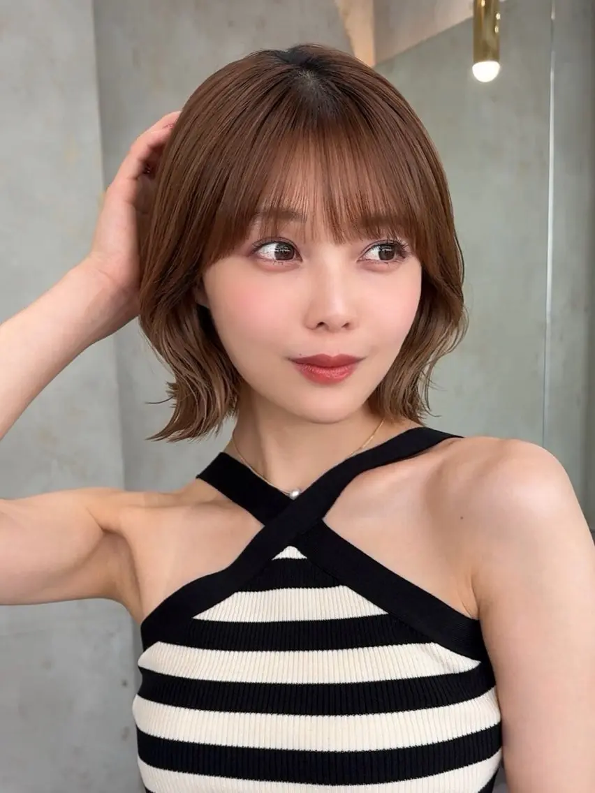 ミディアム カラー 髪質改善/縮毛矯正 /レイヤー/宮崎直弥のヘアスタイル