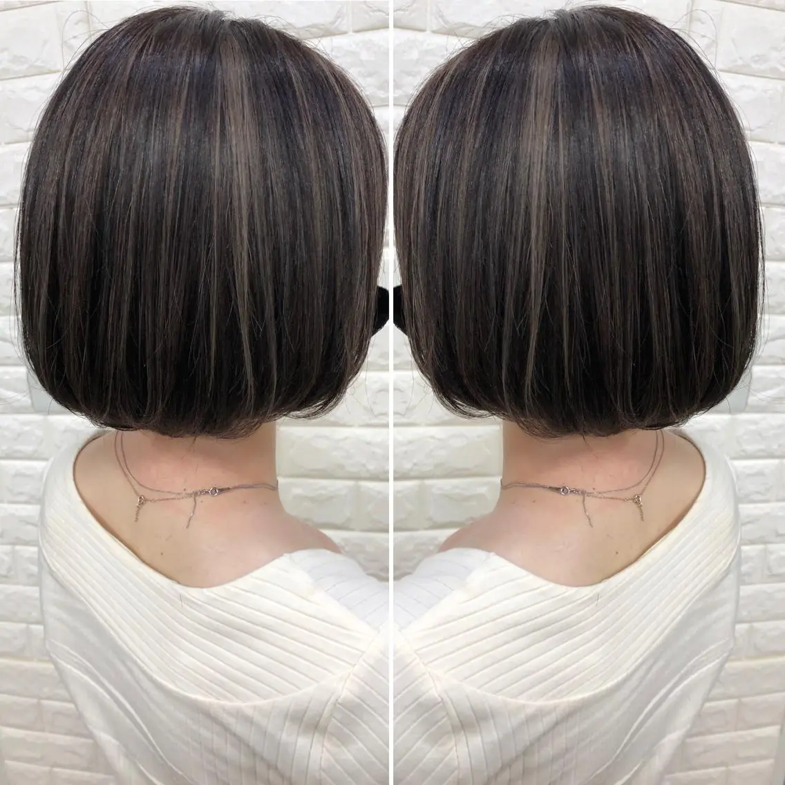ミディアム カラー ブリーチ ケアブリーチ ハイライトカラー ハイライト ヘアカラー トリートメント famille ファミーユのヘアスタイル