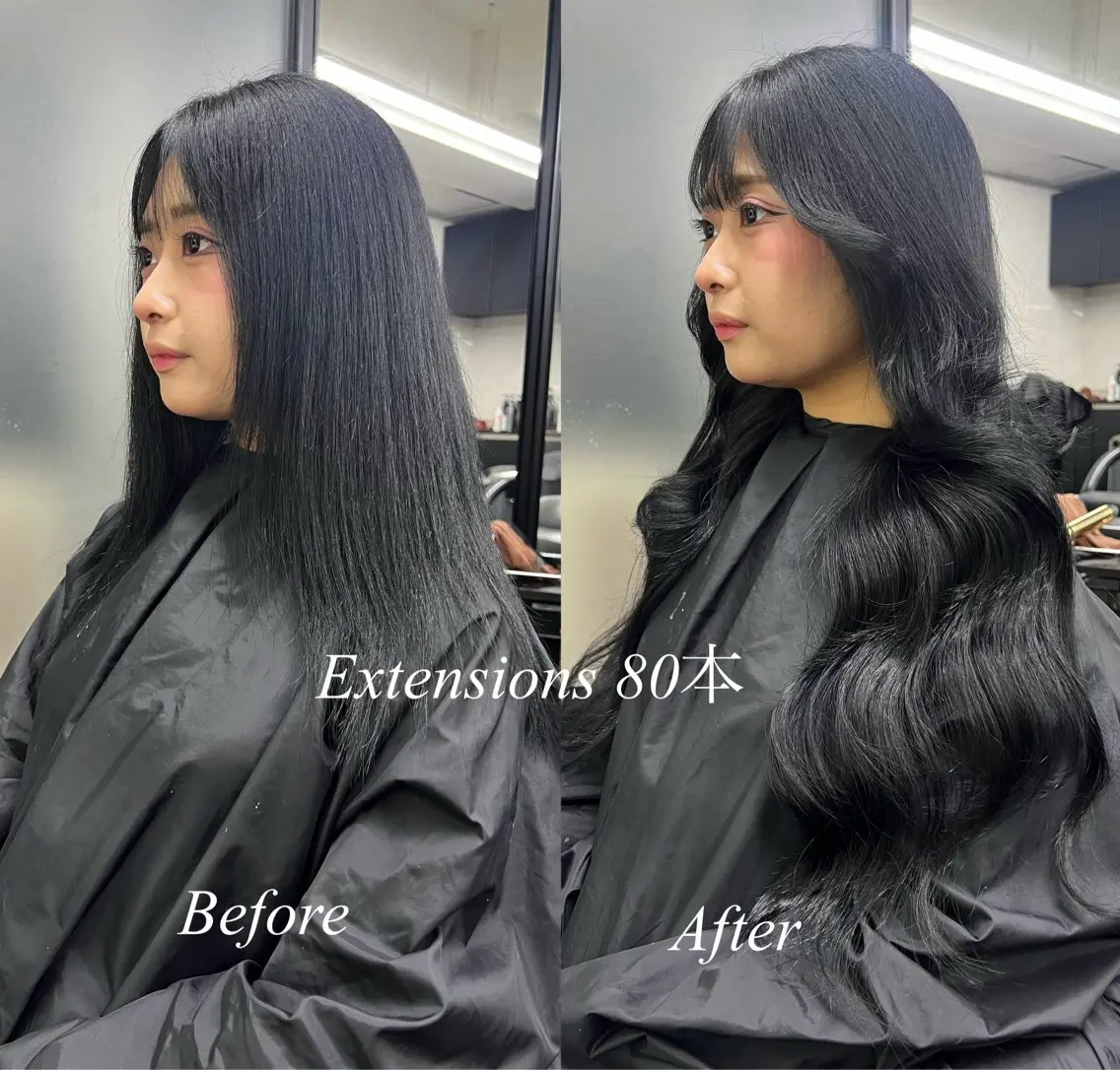 ロング シールエクステ エクステ エクステ シールエクステ特化 ハイトーン、NANAのヘアスタイル