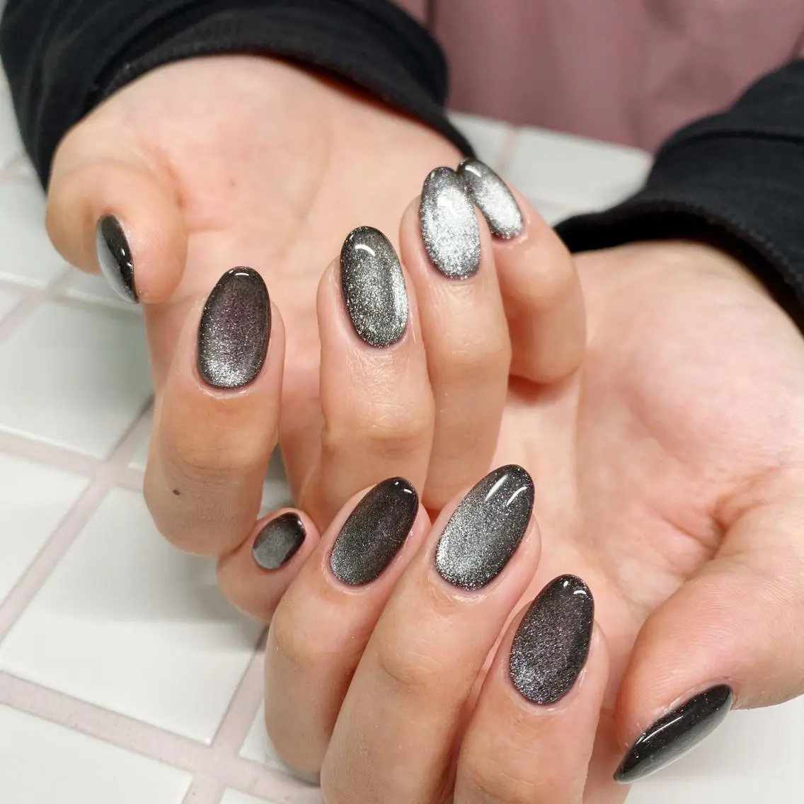ネイル アートネイル オーロラネイル フレンチネイル 氷ネイル・うるうるネイル マグネットネイル ハンドネイル Nail by Licorneのネイルデザイン