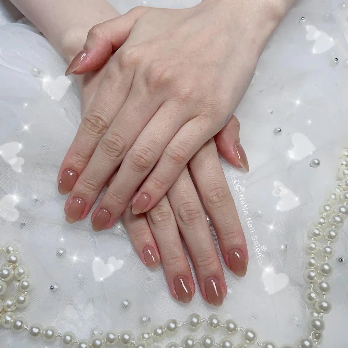ネイル チークネイル フラッシュネイル ハート キラキラネイル 韓国ネイル 💎CC・NaNa 韓国風ネイル🌙Cのネイルデザイン
