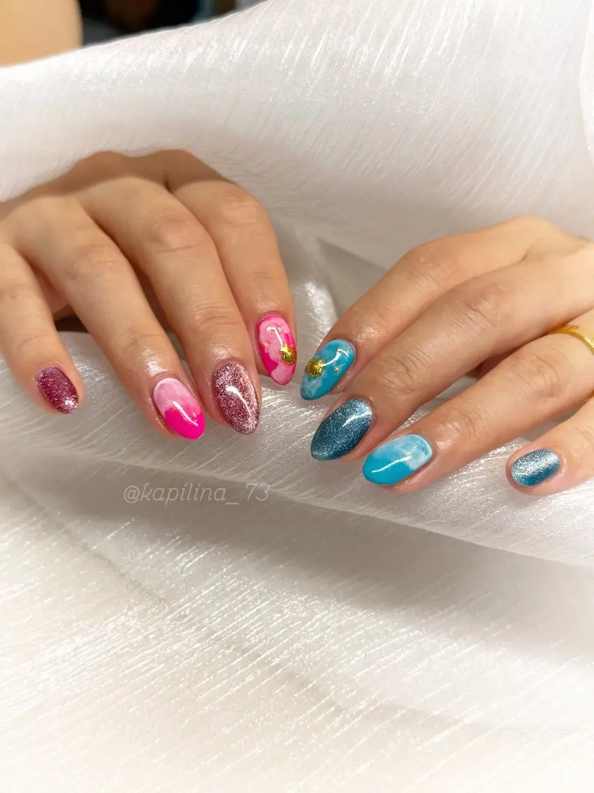 ネイル 夏ネイル ハンドネイル Kapilina🌺 MOMOのネイルデザイン