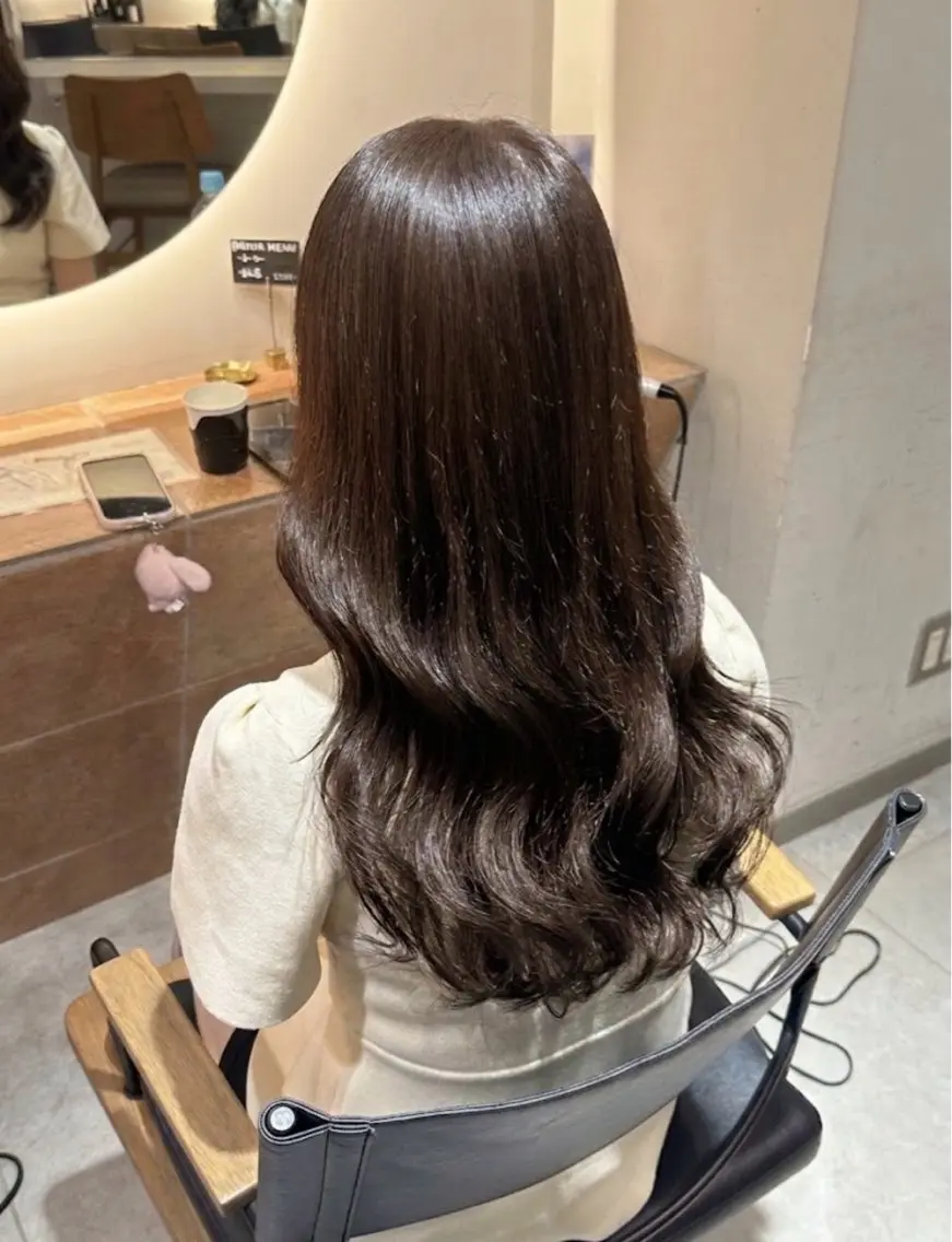 ロング カラー ブラウンカラー ダークブラウン ヘアカラー 横浜⭐️カラー モデル🌻あみ🌻のヘアスタイル