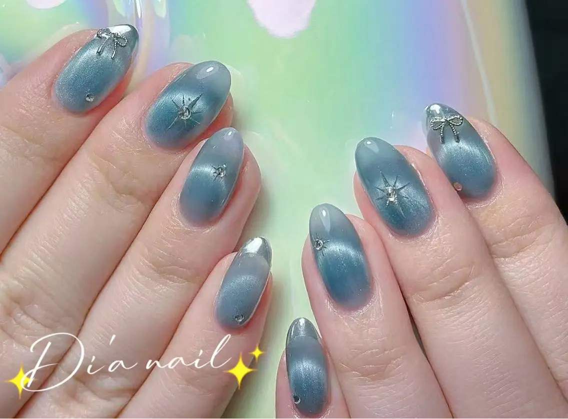ネイル チークネイル ジェルネイル グラデーション マグネットネイル ニュアンスネイル Di'a nail ネイルサロンのネイルデザイン
